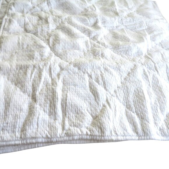 Macy's Hotel Collection White Quilted European Pillow Sham 26" X 26" Cotton - Picture 2 of 11